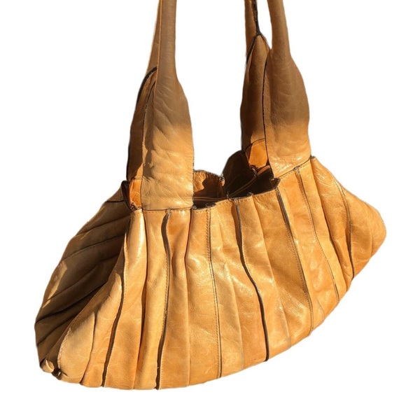 Vintage Sabina New York tan leather satchel hobo bag - Picture 4 of 4